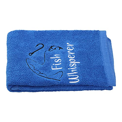 PXTIDY Fish Whisperer Funny Fishing Towel Fisherman Gift Fishing Retirement Gift Fishing Lure Hook Print Embroidered Towel (Sport)