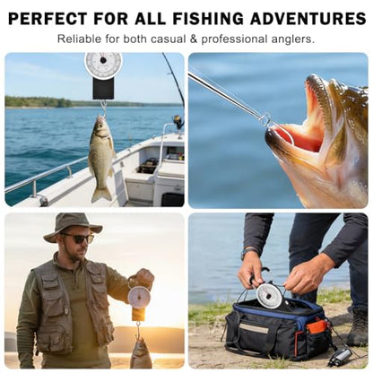 Fishing Scale,80lbs/35kg Fishing Gear with Built-in Measuring Tape,Fish Hook Remover Tool,Portable Hanging Fishings Weight Scale Luggage Scales with Hook,Fish Gifts for Men