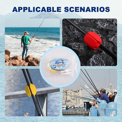 Fishing Rod Holder Straps, 2pcs Silicone 5-Holes Fishing Rod Fixed Ball, Fly Fishing Puller Fishing Accessories for Fishing Pole - style: Yellow-2pcs