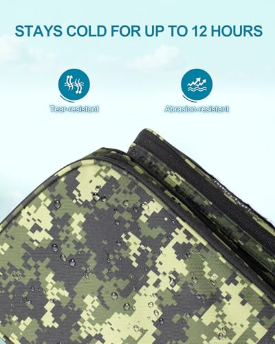 HXLGMD Fishing Backpack with Rod Holders, Double Layer Large Water-resistant Tackle Bag Store Gear with Cooler, Green - color: Green Camouflage