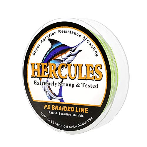 HERCULES Cost-Effective Super Cast 8 Strands Braided Fishing Line 10LB to 300LB Test for Salt-Water,109/328/547/1094 Yards(100M/300M/500M/1000M),Diam.#0.12MM-1.2MM,Hi-Grade Performance,Variety Colors - color: Army Green, size: 20LB-0.20MM-547YDS(500M)-8 S