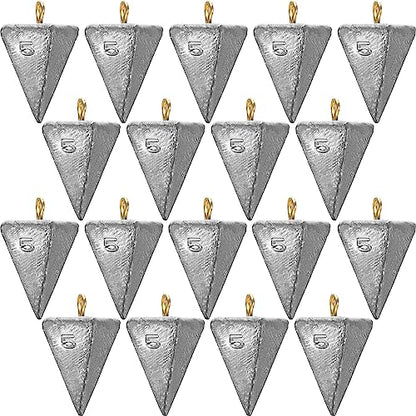 Shimeyao 18 Pieces Pyramid Sinkers Fishing Weights Triangle Fishing Sinkers Rig Pyramid Sinker for Ocean Saltwater Surf Bass Casting Gear Tackle - size: 5 oz