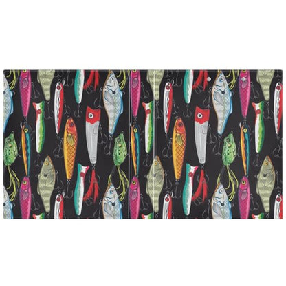 3 Ring Binder 1.5 Inch Colorful Fishing Lures Three Ring Binder Cute Binder with 3 Storage Pockets for Women School Office Supplies