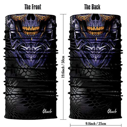 Obacle Neck Gaiter Face Mask Bandana for Dust Wind Sun Protection for Men Women - color: Skull Gold Teeth Open Mouth