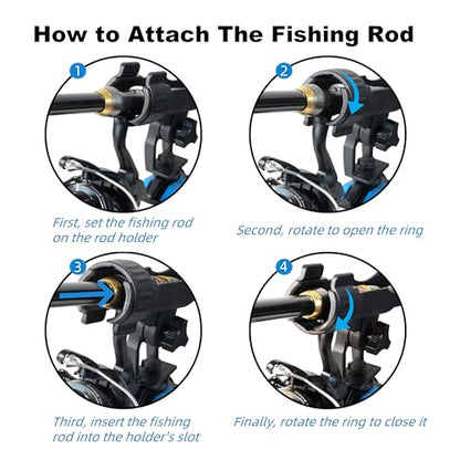 Fishing Rod Holders for Boat, Upgraded Fishing Rod Holder with Enlarge Clamp Innovative Dual-V Shaped Design Fit Round/Square Tube Boat Fishing, Fishing Gifts for Men - color: Large Clamp Holder-1 Pack
