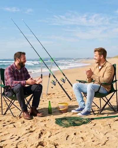 Fishing Rod Holder, Adjustable Telescopic Fishing Pole Holders for Ground Fishing Rod Holders Sand, 6-Pack with Alarm Bells