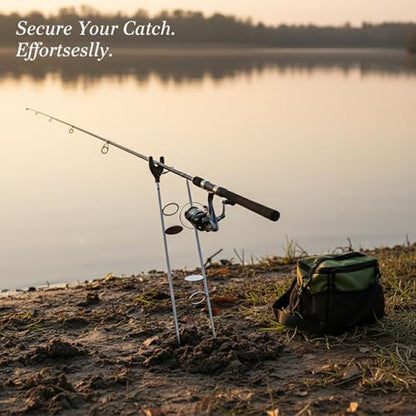 Stainless Steel Fishing Rod Holder Ground Spike for Riverbank and Shore Fishing - Tool-Free Anchor