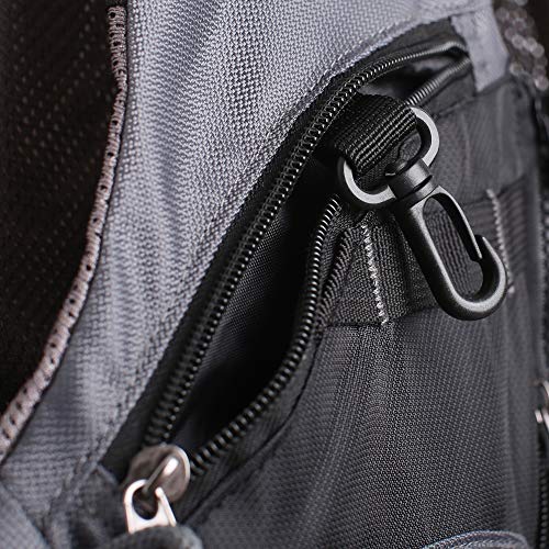 Waxaya Lightweight Fly Fishing Vest with Multi Pockets Adjustable Size Mesh Fishing Backpack for Men and Women - color: Black