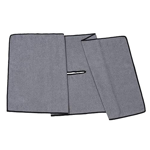Mile High Life | Pro Tour Caddy Towel | 17" x 40" with 8" Center Slit | Premium Microfiber Waffle Texture - color: Dark Gray, size: 16" x 30"