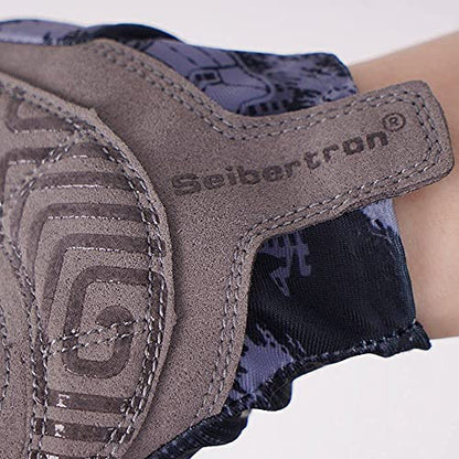 Seibertron S.P.S.G-1 UPF100+ Sun/UV Protection Touchscreen Adult & Youth Glove - color: 1/2 Finger Black, size: L Adult