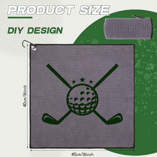 Batiyeer 12 Pcs Golf Towel Bulk for Golf Bags Microfiber Fabric Towel with Clip Waffle Pattern, Fitness, Camping, Hiking, Yoga - color: Gray