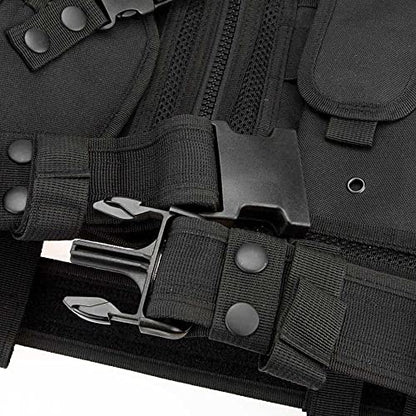 Lixada Tactical Vest Lightweight Breathable Polyester Sports Vest Outdoor Training Vest Adjustable for Adults