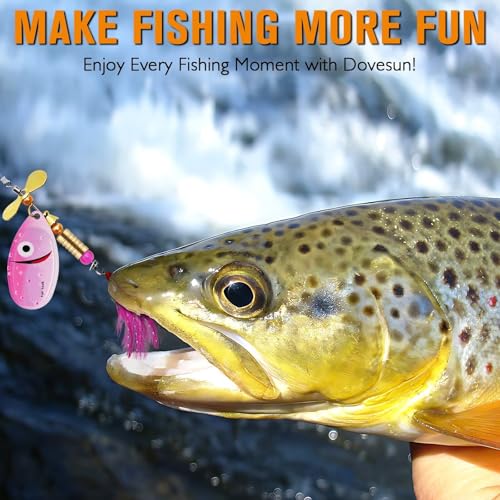 Dovesun Fishing Lure Making Kit DIY Spinner Making Kit, Inline Spinner Baits for Bass Fishing Trout Salmon Freshwater Gift for Men 228pcs/155pcs/107pcs - color: A-228PCS-Smile Blades-Inline Spinners Making Kit