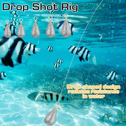 Soulchen 160 Pcs Fishing Weight Sinkers Kit with Tackle Box Bass Casting Drop Shot Egg Pyramid Split Shot Fishing Weight Sinkers for Saltwater Freshwater Catfish Bass