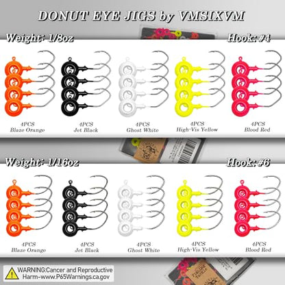 40 Pcs Crappie Jigs Kit, Scent Holder Crappie Jig Heads for Bass Panfish Walleye Fishing, 1/8oz, 1/16oz - color: 1/8oz, 1/16oz - 40 Pcs