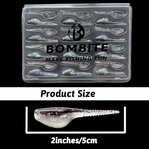 Crappie Lures Kit - Soft Plastic Lures for Trout, Bass, Panfish & Bluegill - 24 Packs - color: Black