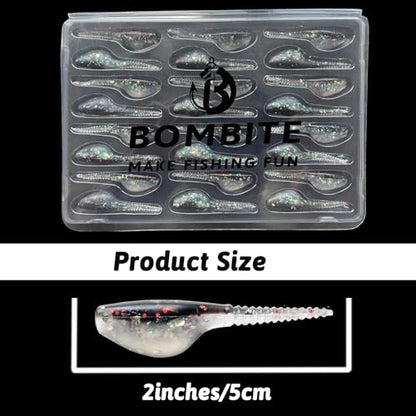 Crappie Lures Kit - Soft Plastic Lures for Trout, Bass, Panfish & Bluegill - 24 Packs - color: Black