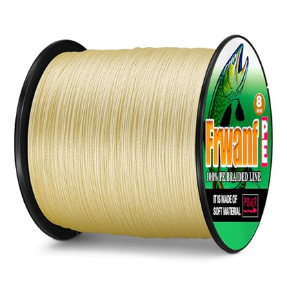 Braided Fishing Line 8 Strands of Super Strong PE Fishing line Extreme Power Fishing Braided line is Used for Saltwater and Freshwater Fishing - color: Yellow, size: 6LB 0.10MM-109Yds