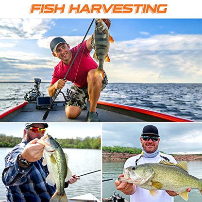 PLUSINNO Fishing Rod, Telescopic Fishing Rod and Reel Combo, Collapsible Travel Fishing Pole Rod Starter Kit, Carbon Fiber Fishing Rods and 12 +1 Bearings Stainless Steel, Fishing Gifts for Men Adults - color: 2PACK Full Kit with Carrier Case, size: 1.8m