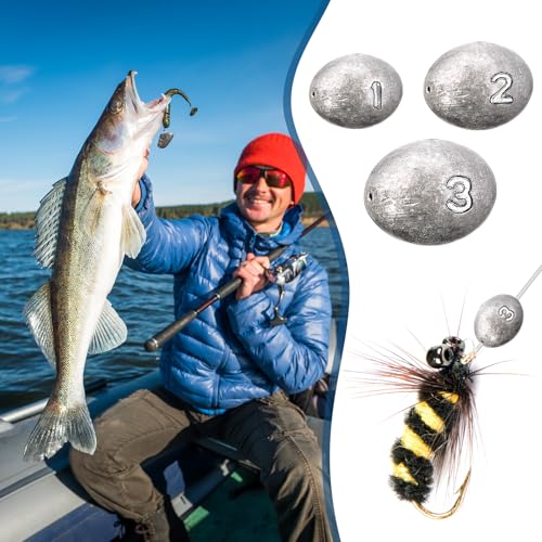 Egg Fishing Sinker Weights Kit Egg Weights Rig Drop Bass Casting Fishing Sinkers Saltwater Freshwater Gear Tackle - size: 1oz,2oz,3oz