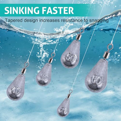 Goture Tungsten Teardrop Drop Shot Weights, 1/32 oz x 10, Ideal for Saltwater, Freshwater, Bass Fishing - size: 3/4oz - 20pcs