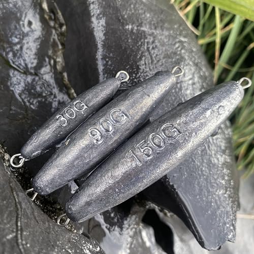 Trolling Weights Inline Fishing Weights Sinkers Double Ringed Weights for Saltwater Freshwater Fishing Get Lures Deeper 1oz to 5oz - style: 1 Ounce-10pcs