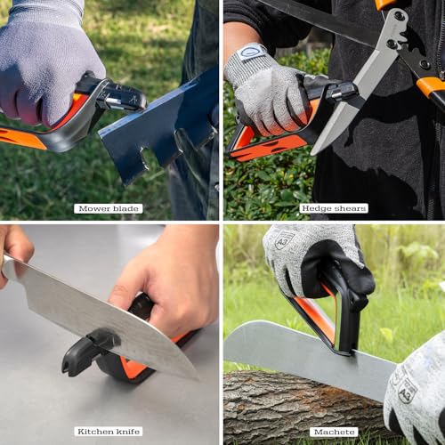 SHARPAL 103N All-in-1 Knife Garden Tool Lawn Mower Blade Sharpener | Axe, Hatchet, Machete, Pruner, Hedge Shears, Scissors, Gardening Sharpening Tool Gifts for Men