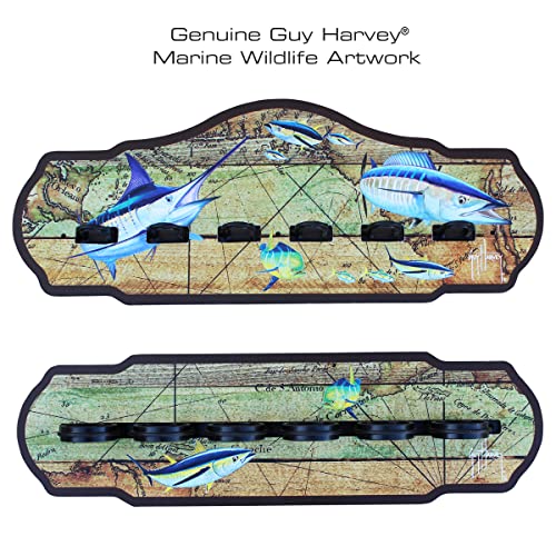 Rush Creek Creations Guy Harvey Bass Fishing Wall Storage Rack - style: Ancient Map