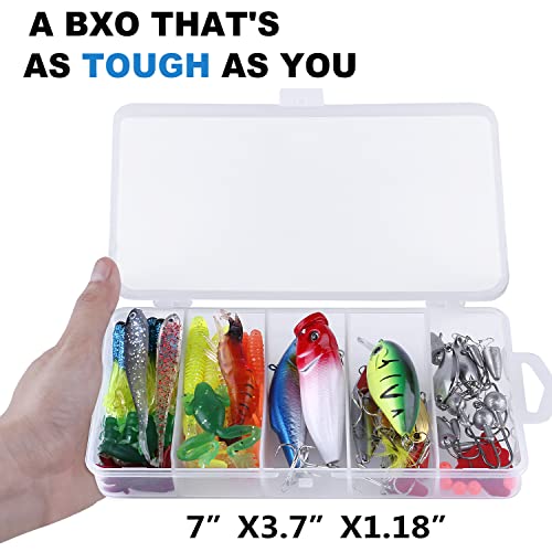 PLUSINNO Fishing Lures, 292/210Pcs Tackle Box with Tackle Included, Crankbaits, Hooks, Weights, Fishing Accessories kit, Fishing Bait Lure Gear Kit Gift for Men Bass,Trout - color: 78PCS Fishing Lures