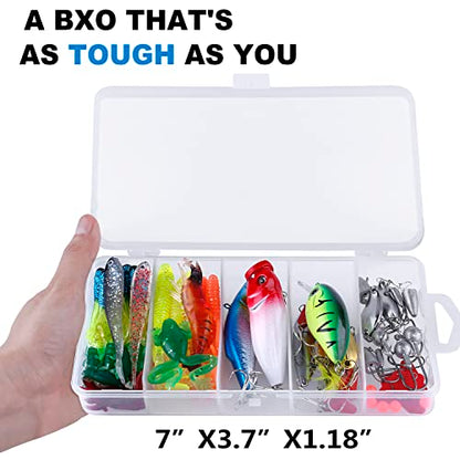 PLUSINNO Fishing Lures, 292/210Pcs Tackle Box with Tackle Included, Crankbaits, Hooks, Weights, Fishing Accessories kit, Fishing Bait Lure Gear Kit Gift for Men Bass,Trout - color: 78PCS Fishing Lures