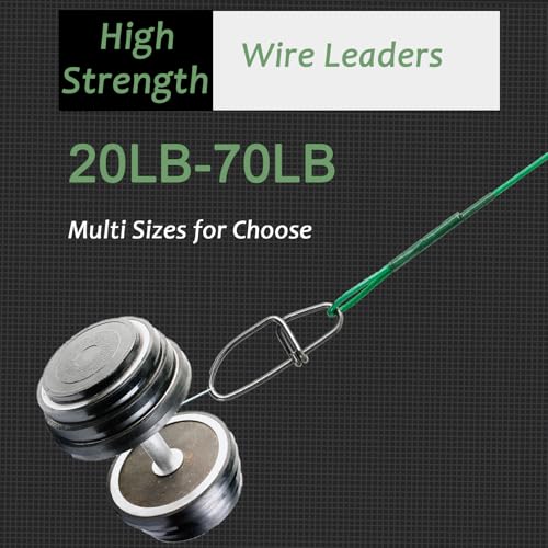 QISHUO Wire Stainless Fishing Leader Saltwater Freshwater Line Fishing Leaders Steel Snap Rigs Wire Leader Lure Black Nickel - size: Size #3 (9.8in-40lb) 30pcs