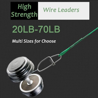 QISHUO Wire Stainless Fishing Leader Saltwater Freshwater Line Fishing Leaders Steel Snap Rigs Wire Leader Lure Black Nickel - size: Size #5 (11.8in-60lb) 30pcs