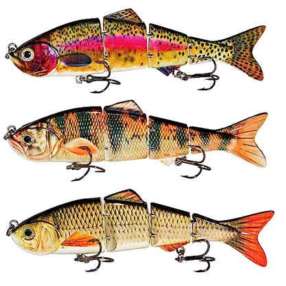 Fishing Lure Swimbait Crankbait Trout Bass Catfish Muskie Bait Fishing Accessories Fishhook Hunting - color: Minow-4.8''-3PCS-Set B