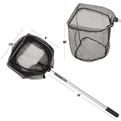8-Inch Fishing Net - Lightweight Aluminum, Steel, and Nylon Bait Net for Catch and Release or Sport Fishing in Salt and Freshwater by Wakeman - size: 24" x 8" x 10"