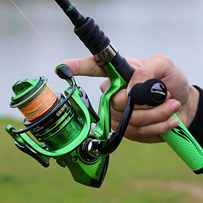 Fishing Reels,13+1BB Light Weight and Ultra Smooth Powerful Spinning Reels for Saltwater and Freshwater Fishing - color: Green, size: 5000