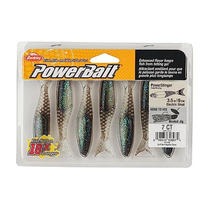 Berkley PowerBait PowerStinger Fishing Soft Bait - color: Electric Shad, size: 3 1/2"