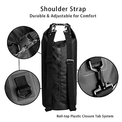 Dry Sack/Floating Waterproof Bag 2L/5L/10L/20L/30L for Boating, Kayaking, Hiking, Snowboarding, Camping, Rafting, Fishing and Backpacking - color: Black, size: 30L