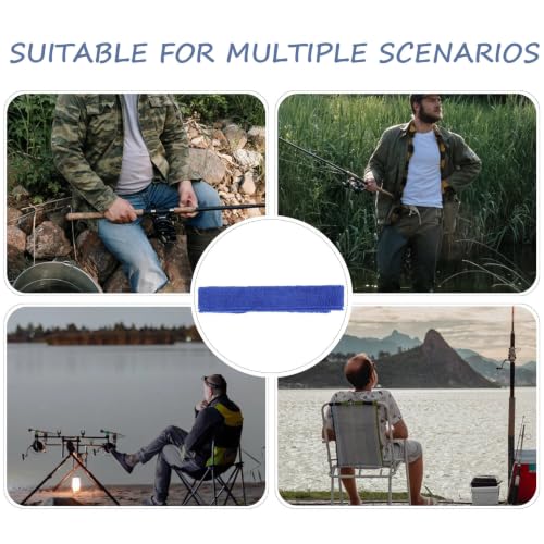 5pcs Blue Fishing Rod Straps Wraps Durable Material and Stable Grip Design Anti-slip Bands for Securely Holding Fishing Rods for Outdoor