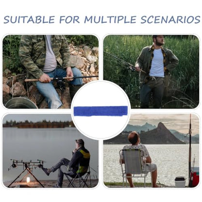 5pcs Blue Fishing Rod Straps Wraps Durable Material and Stable Grip Design Anti-slip Bands for Securely Holding Fishing Rods for Outdoor