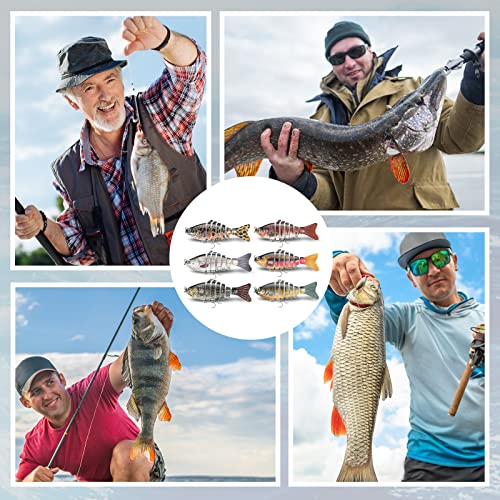 Talltalk 16 Pcs Fishing Lures for Bass Trout Perch Freshwater Trout Perch Freshwater Swimming Fishing Bait Swimbaits for Bass Slow Sinking Lifelike Fish Kit - style: Multi Jointed