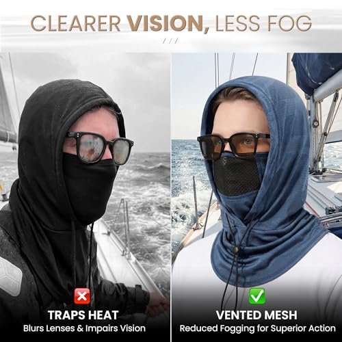 YANIKY Summer Cooling Balaclava with Breathable Holes, Sun UV Protection Face Mask for Running, Cycling, Fishing, Men & Women - color: Black & Blue Camo Set
