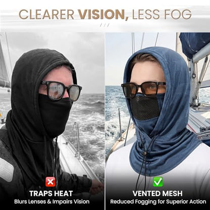 YANIKY Summer Cooling Balaclava with Breathable Holes, Sun UV Protection Face Mask for Running, Cycling, Fishing, Men & Women - color: Black & Blue Camo Set