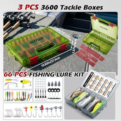 Goture Fishing Rod and Reel Combos,1.8M-2.7M Telescopic Fishing Pole Spinning Reel Line Lures Set with Carrier Bag,Telescopic Rod Kit for Starter Travel Saltwater Freshwater Gear Gift - color: E1:Fishing Full Kit with Tackle Bag, size: 9 ft/2.7 m