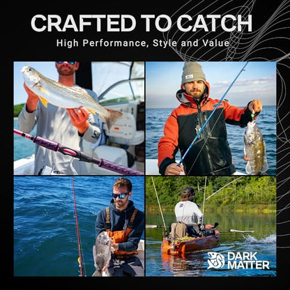 Dark Matter Psychedelic Casting Fishing Rods Medium Heavy Power X - High-Modulus M3 Carbon Nano Baitcaster Rod Saltwater and Freshwater Fishing Rods, 7ft Medium Heavy Baitcasting Rod - color: Gunmetal, size: 7'0" Power - Z