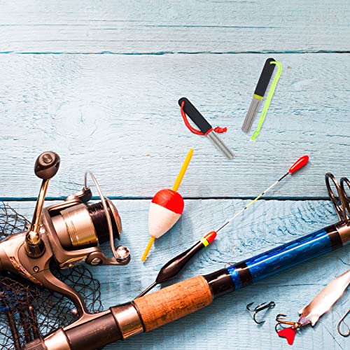 Hook Sharpener Hook File Set of 4 Diamond Fishing Hook File Portable Fish Hook Sharpeners with Double Sided Fine and Medium Grit for Saltwater Freshwater Ice Fishing Tools, 4 Inches