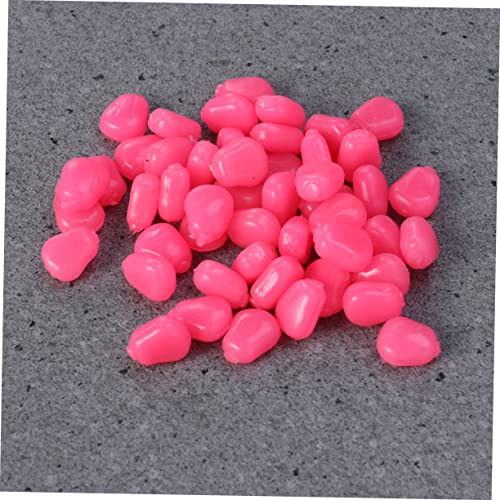 VOSAREA 50Pcs Pink Fake Corn Fishing Lures Soft Baits for Bass Carp Trout Simulation Baits Sweet Corn Scent Reusable PVC Material for Freshwater Saltwater Lakes Rivers