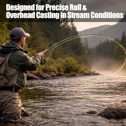Aventik Trout Trout Boost Single Hand Spey Floating Fly Fishing Line Freshwater Fishing Smooth Accurate Casting Easy Roll Casting 100FT with Welded Loops - color: P/M Green Single Hand Spey, size: 3F
