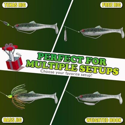 LUCKYFISHING Paddle Tail Swimbaits Soft Plastic Swimbaits Soft Baits for Bass Fishing Trout Crappie Walleye Freshwater Saltwater 10/16/20 PCS Soft Plastic Baits 4/3.5/3/2.5 Inch - color: Black, size: 3.5 inch-10pcs