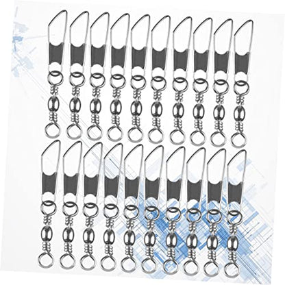 30pcs Rolling Resistance Swivel Fishing Hook Line Connector Fishing Rolling swivels Fishing Swivel Connector connectix Fishing Rolling Connector Stainless Steel to Rotate Ring - size: 8#