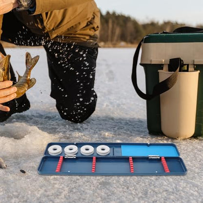 VILLCASE Compact Fishing Tackle Box Small Portable Fishing Organizer with Multi-function Float and Main Line Storage Lightweight Spool Holder for Hooks and Accessories